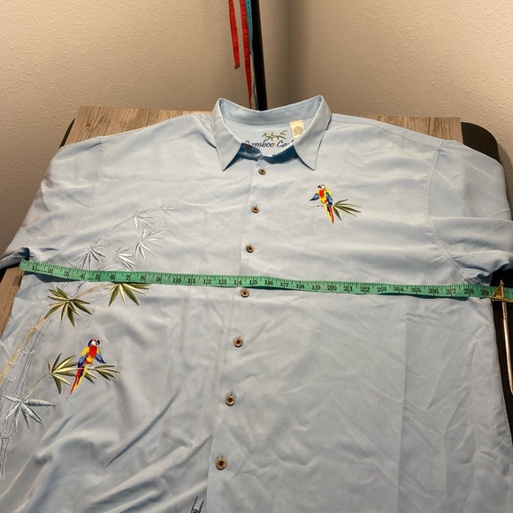 Bamboo Cay Blue Hawaiian Camp Shirt Tropical Parrots Toucan Men's 4XL - Picture 8 of 13